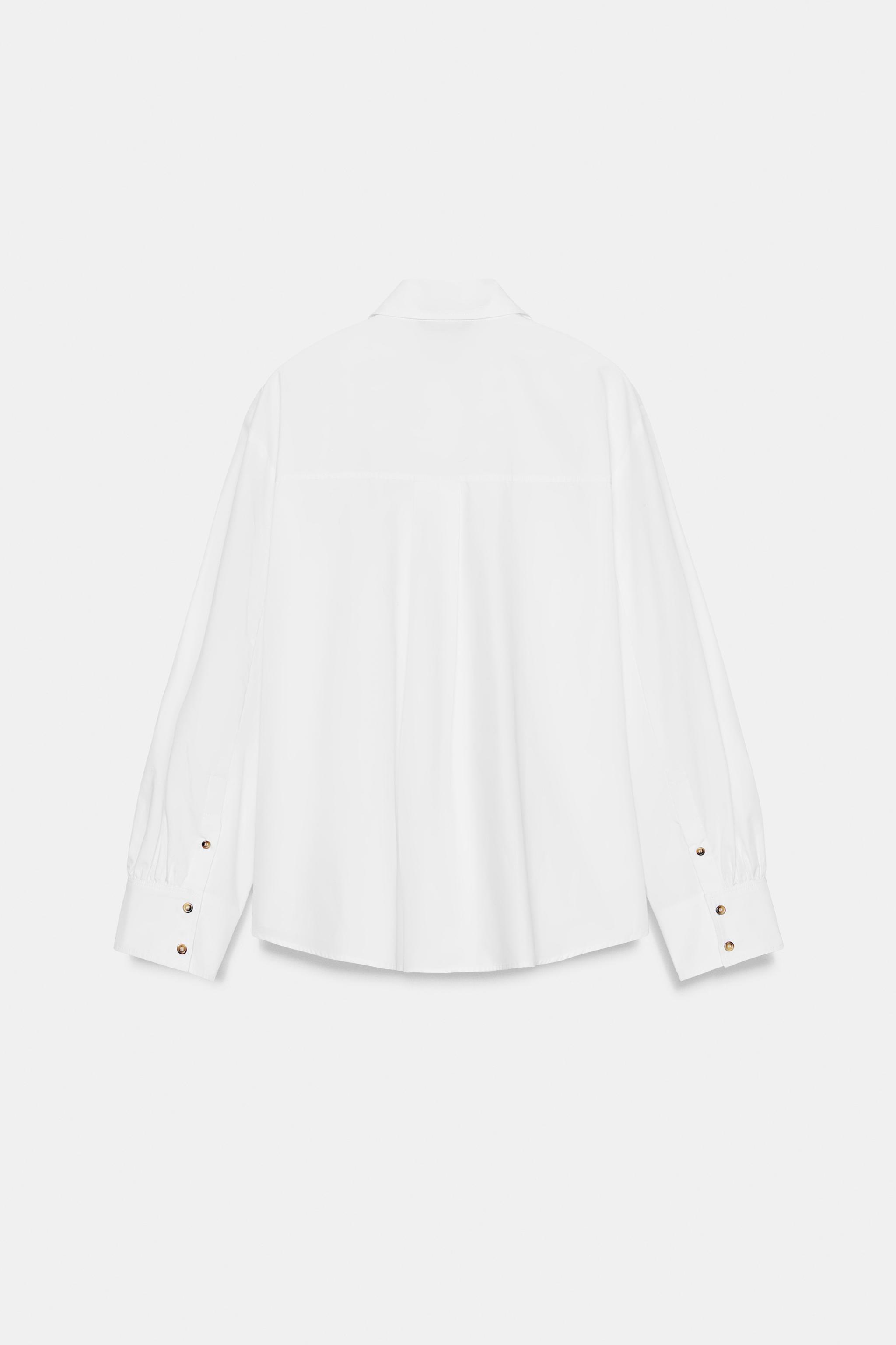 POPLIN SHIRT WITH CONTRAST BUTTONS